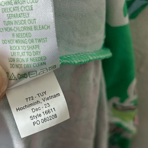 LILLY PULITZER ladies Moana Maxi Dress small green pink Spearmint Blossom hi low - Picture 8 of 12